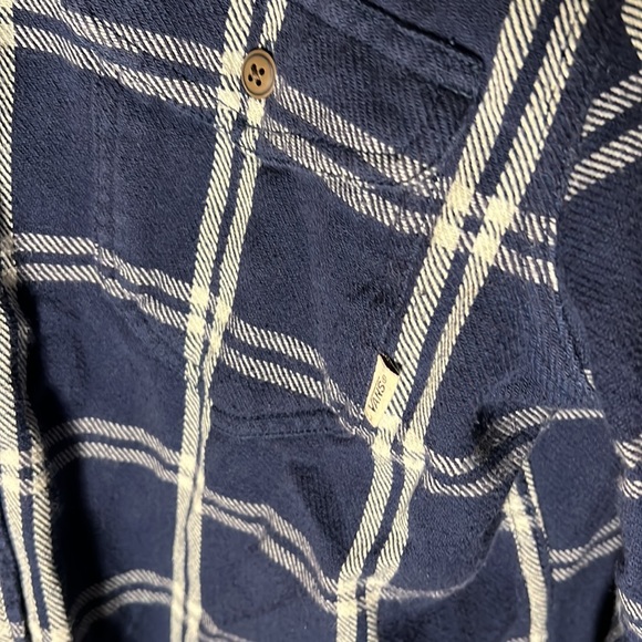 Vans Mens Flannel Shirt Color Blue/White Size Large - Picture 2 of 6